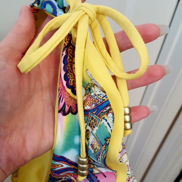 Becca Sexy Yellow Ruffled Bikini - Picture 5 of 7